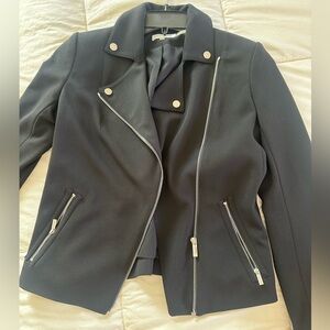 Calvin Klein Black Jacket with Silver Zippers